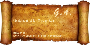 Gebhardt Aranka névjegykártya